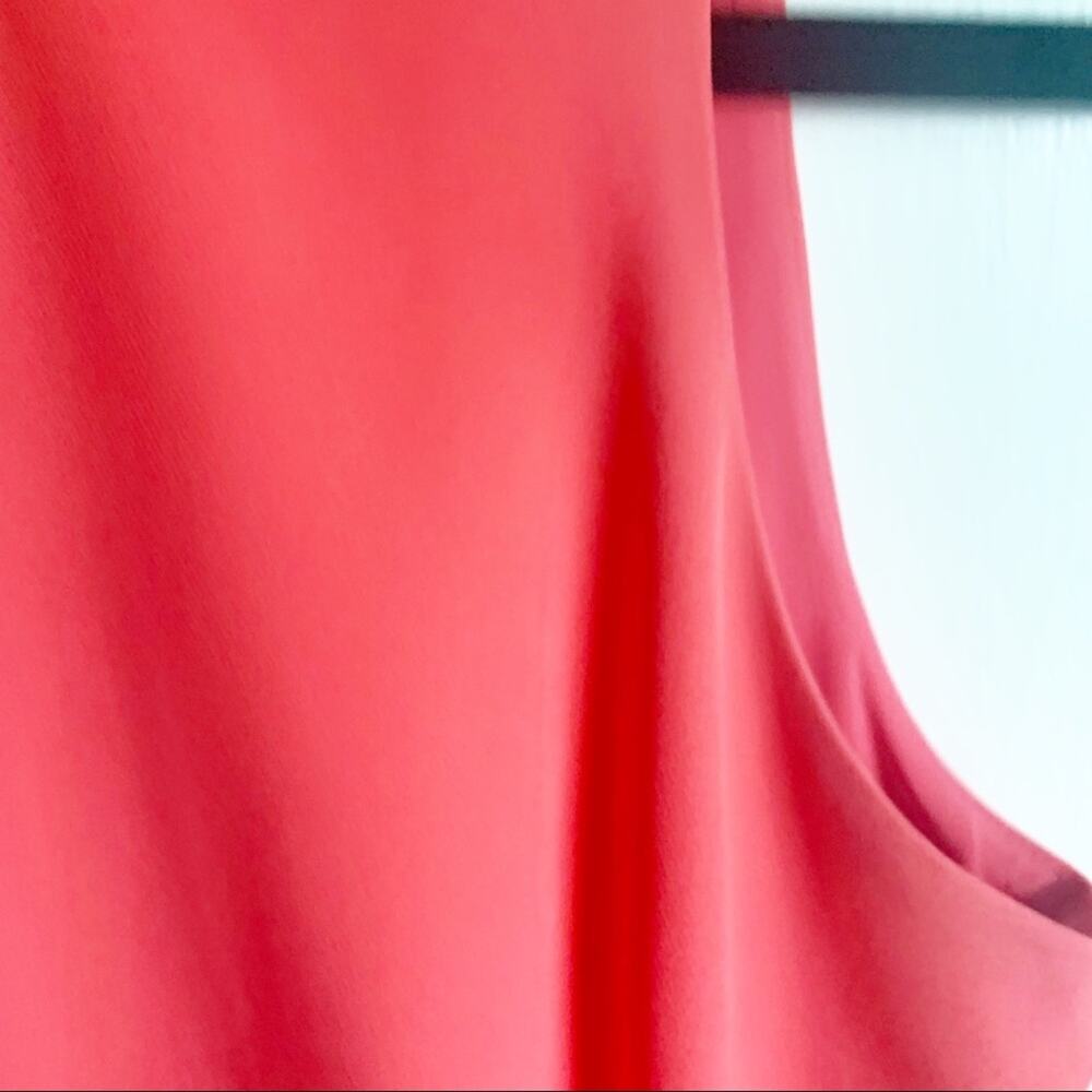 Vince Camuto Laguna Crepe Halter Mock Neck High Low Sleeveless Dress Coral NWT 8 - Picture 3 of 13
